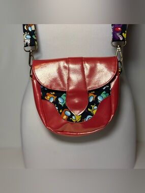Audacity Orange Crossbody Bag with Patterned Panel - Women Bags